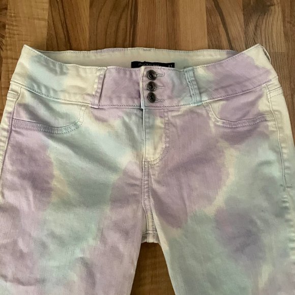 Black Heart Tie Dye High Waist Skull Skinny Jeans 11 - Picture 4 of 12